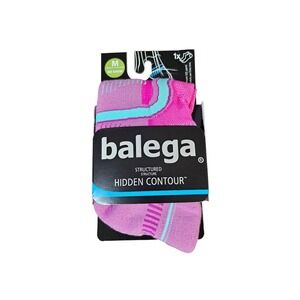 Balega Hidden Contour Socks Unisex Medium Pink New No Show Running Cushion